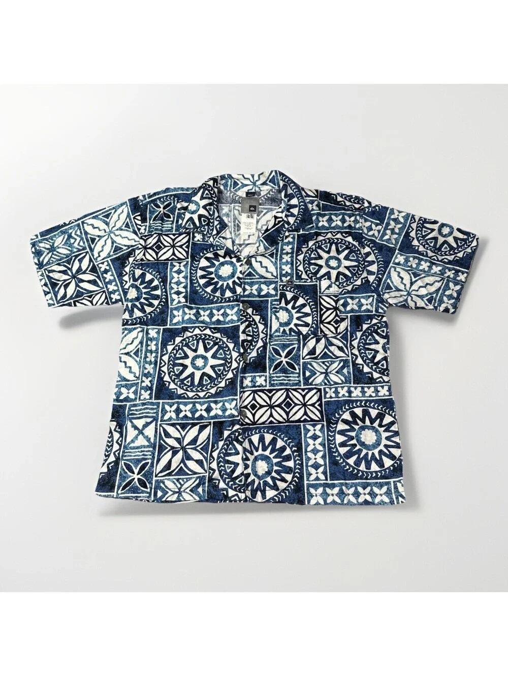 Quiksilver  Boys Large 16/18 Vintage Geometric Short Sleeve Button Down Shirt